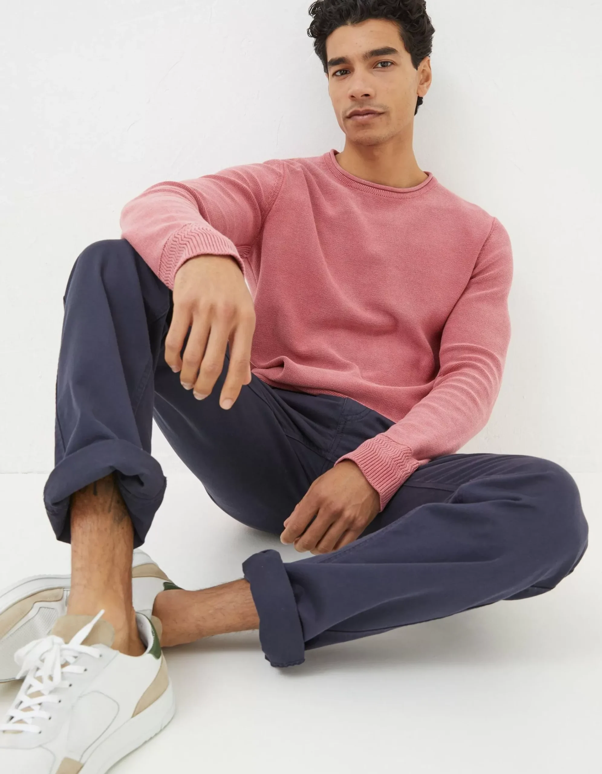 FatFace Berwick Washed Crew Jumper Red Discount