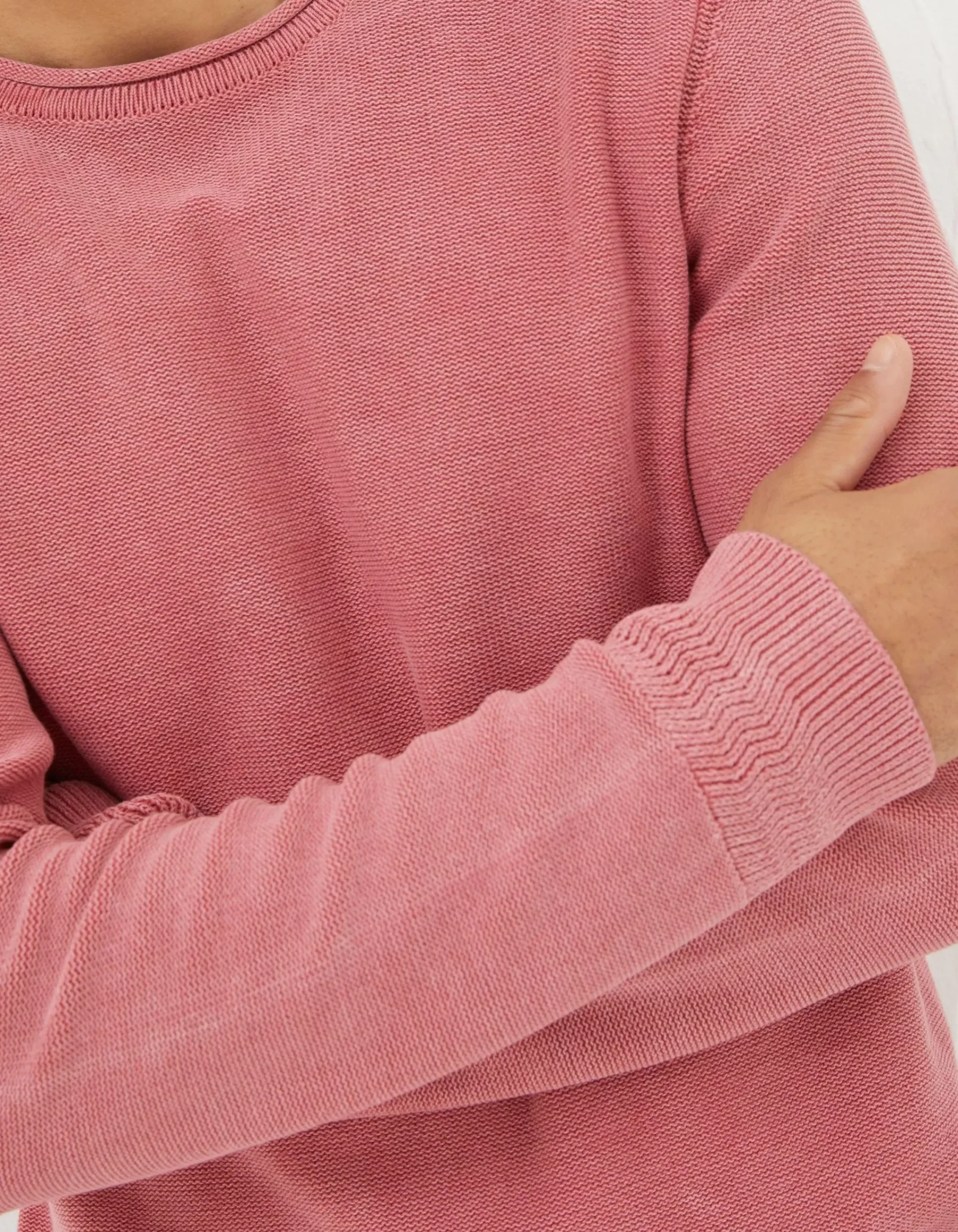 FatFace Berwick Washed Crew Jumper Red Discount