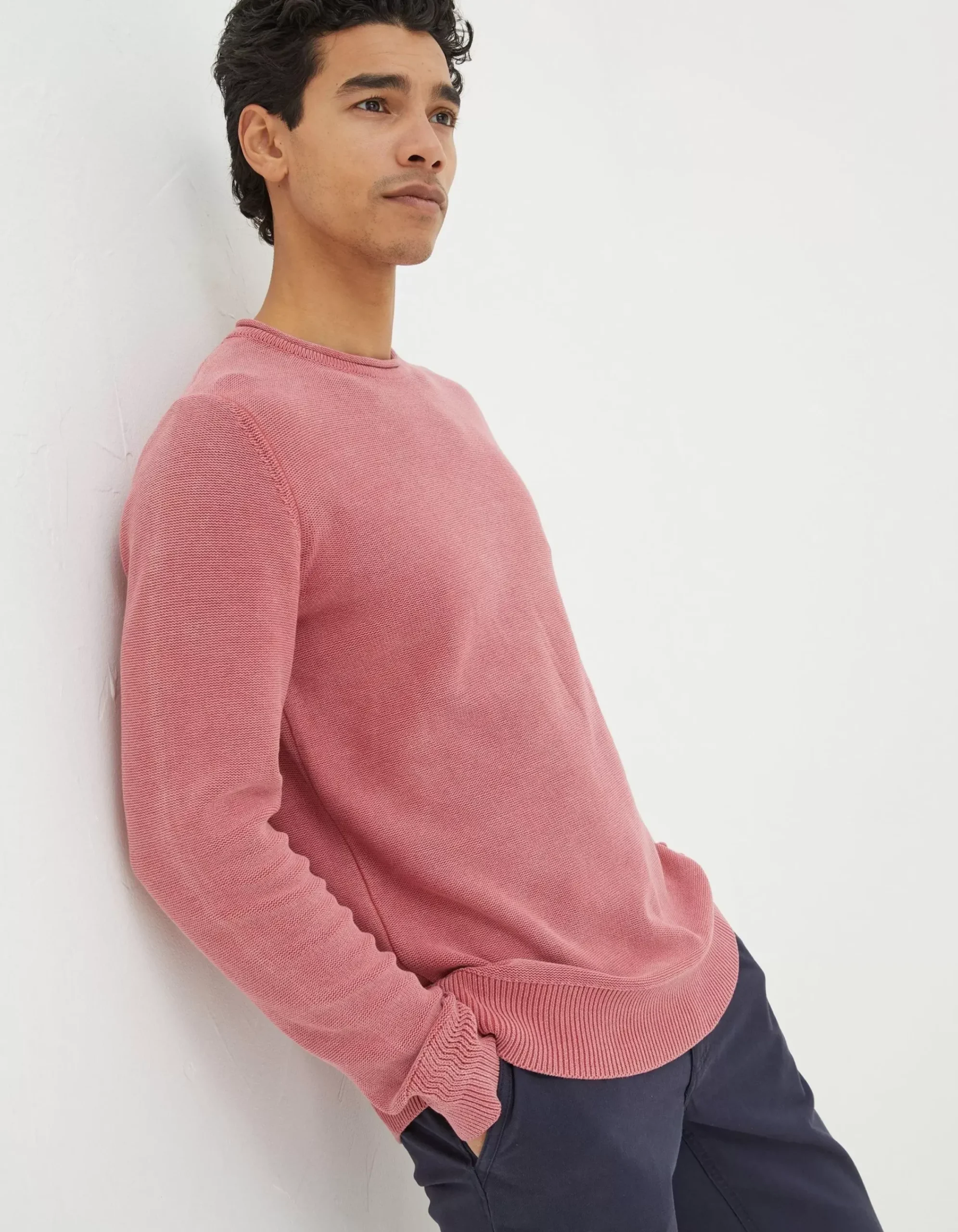 FatFace Berwick Washed Crew Jumper Red Discount