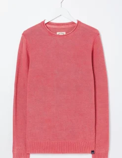 FatFace Berwick Washed Crew Jumper Red Discount