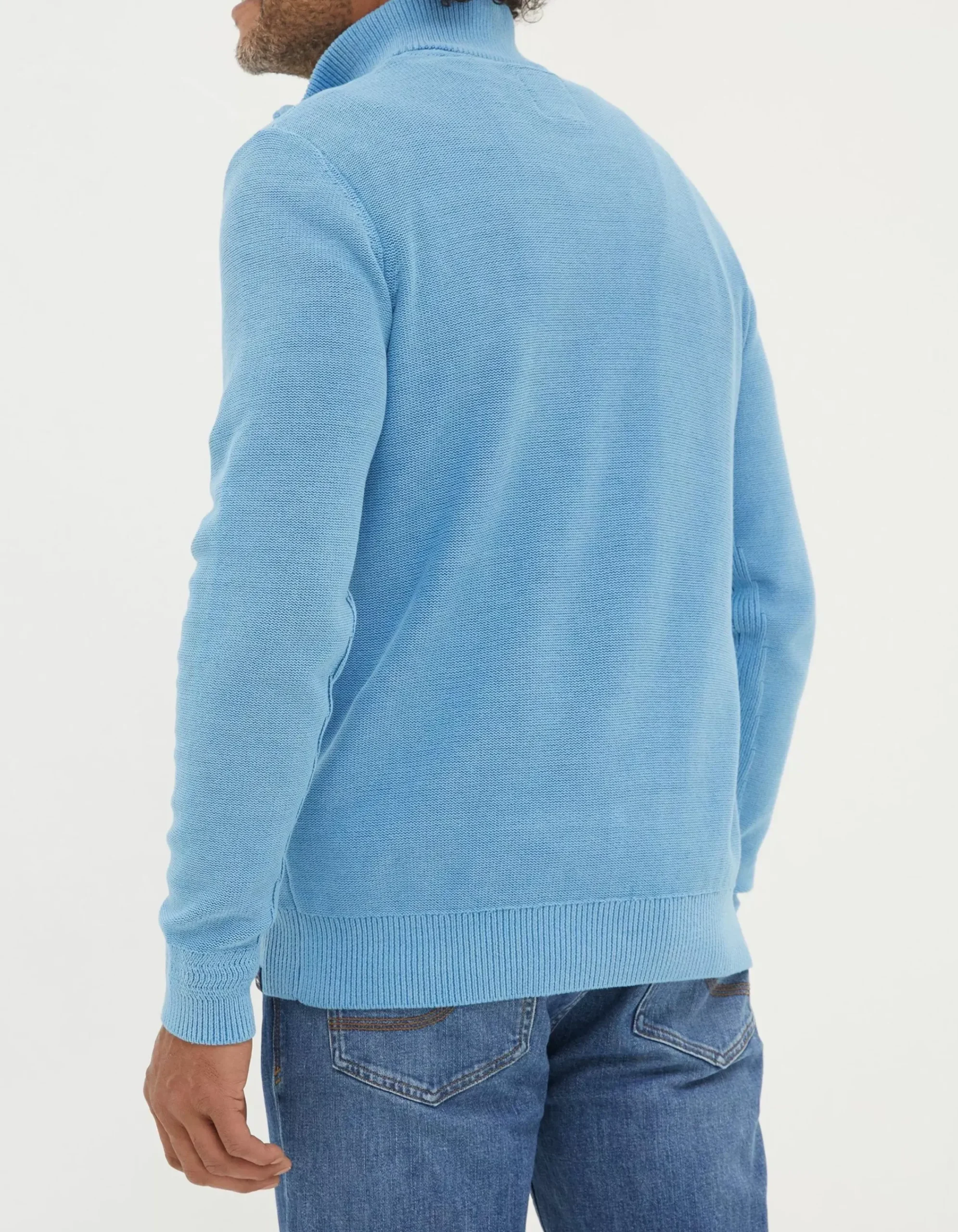 FatFace Berwick Washed Half Neck Washed Blue