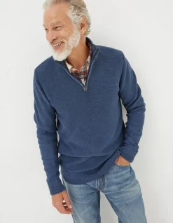 FatFace Berwick Washed Half Neck Navy Online