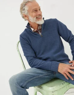 FatFace Berwick Washed Half Neck Navy Online