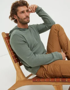 FatFace Berwick Washed Hoodie Green Haze Hot
