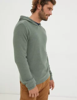 FatFace Berwick Washed Hoodie Green Haze Hot