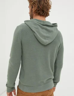 FatFace Berwick Washed Hoodie Green Haze Hot