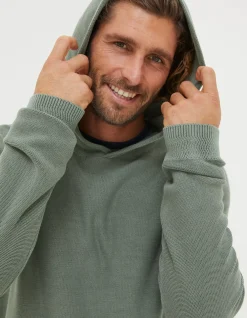 FatFace Berwick Washed Hoodie Green Haze Hot