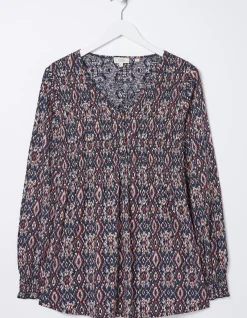 FatFace Beth Ikat Geo Tunic Chestnut Brown Sale