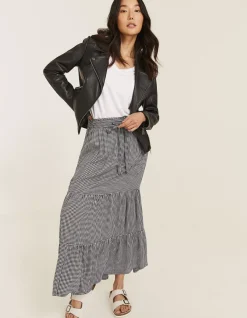 FatFace Bethany Biker Leather Jacket Black Outlet