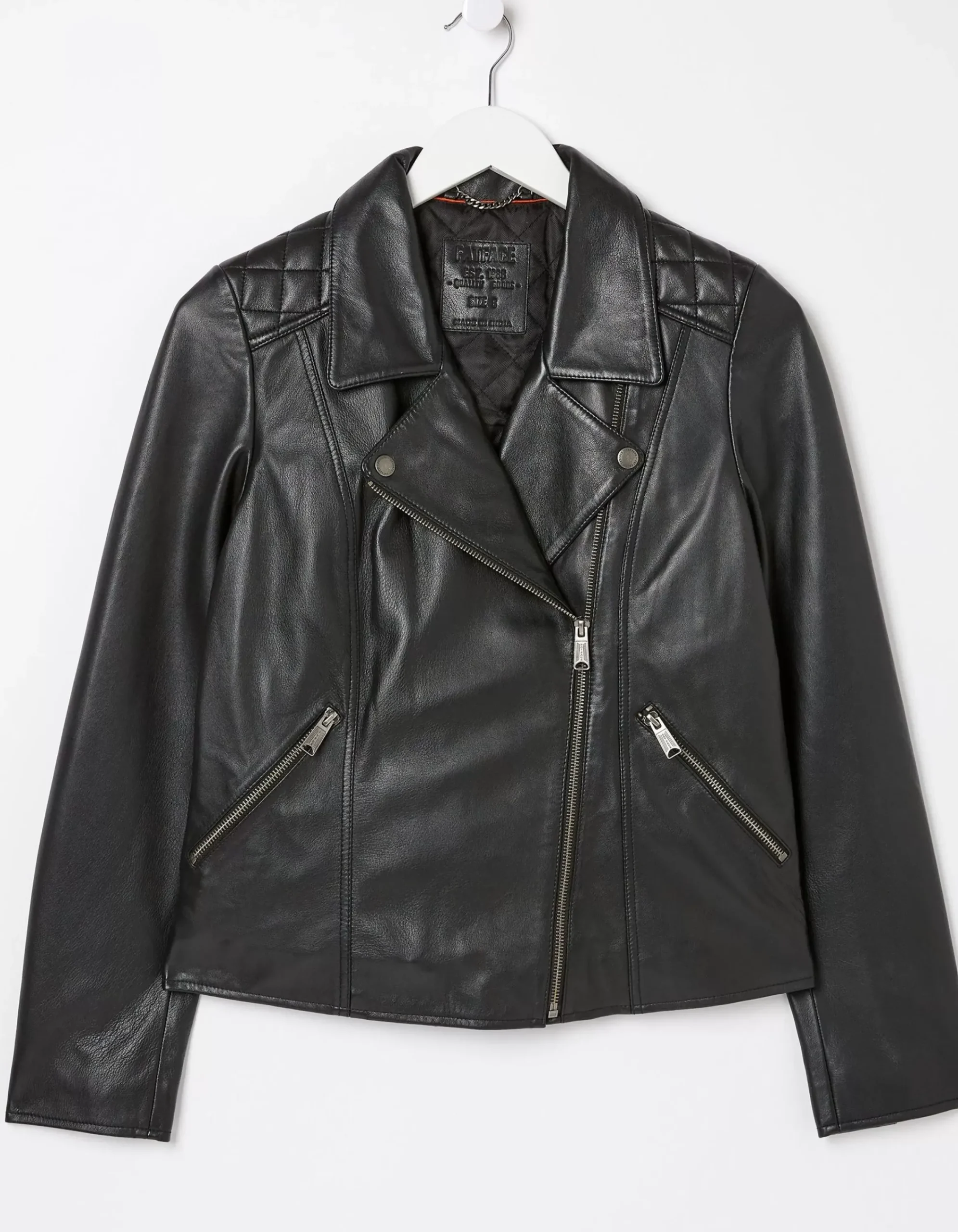 FatFace Bethany Quilted Biker Jacket Black Hot