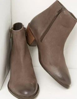 FatFace Betsy Zip Detail Ankle Boot Chocolate Brown Hot