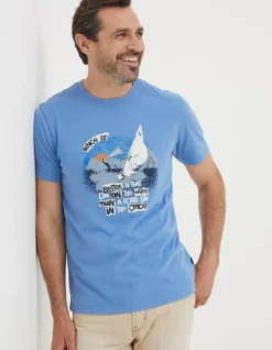 FatFace Better A Bad Day Sail T Shirt Blue Hot