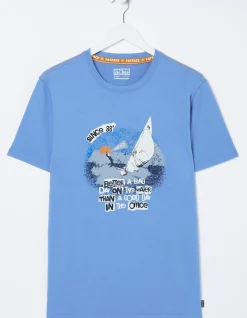 FatFace Better A Bad Day Sail T Shirt Blue Hot