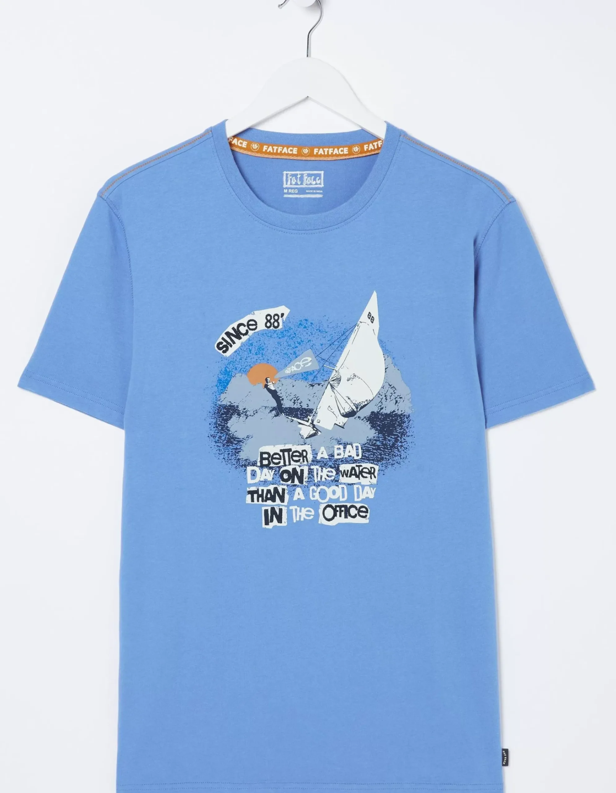 FatFace Better A Bad Day Sail T Shirt Blue Hot