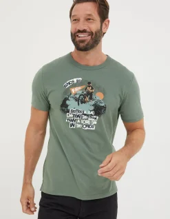 FatFace Better A Bad Day Trail T Shirt Green