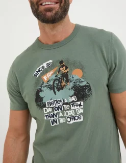 FatFace Better A Bad Day Trail T Shirt Green