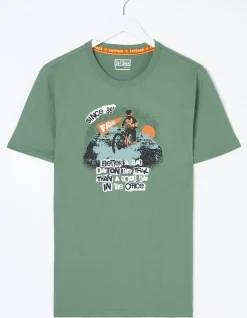 FatFace Better A Bad Day Trail T Shirt Green