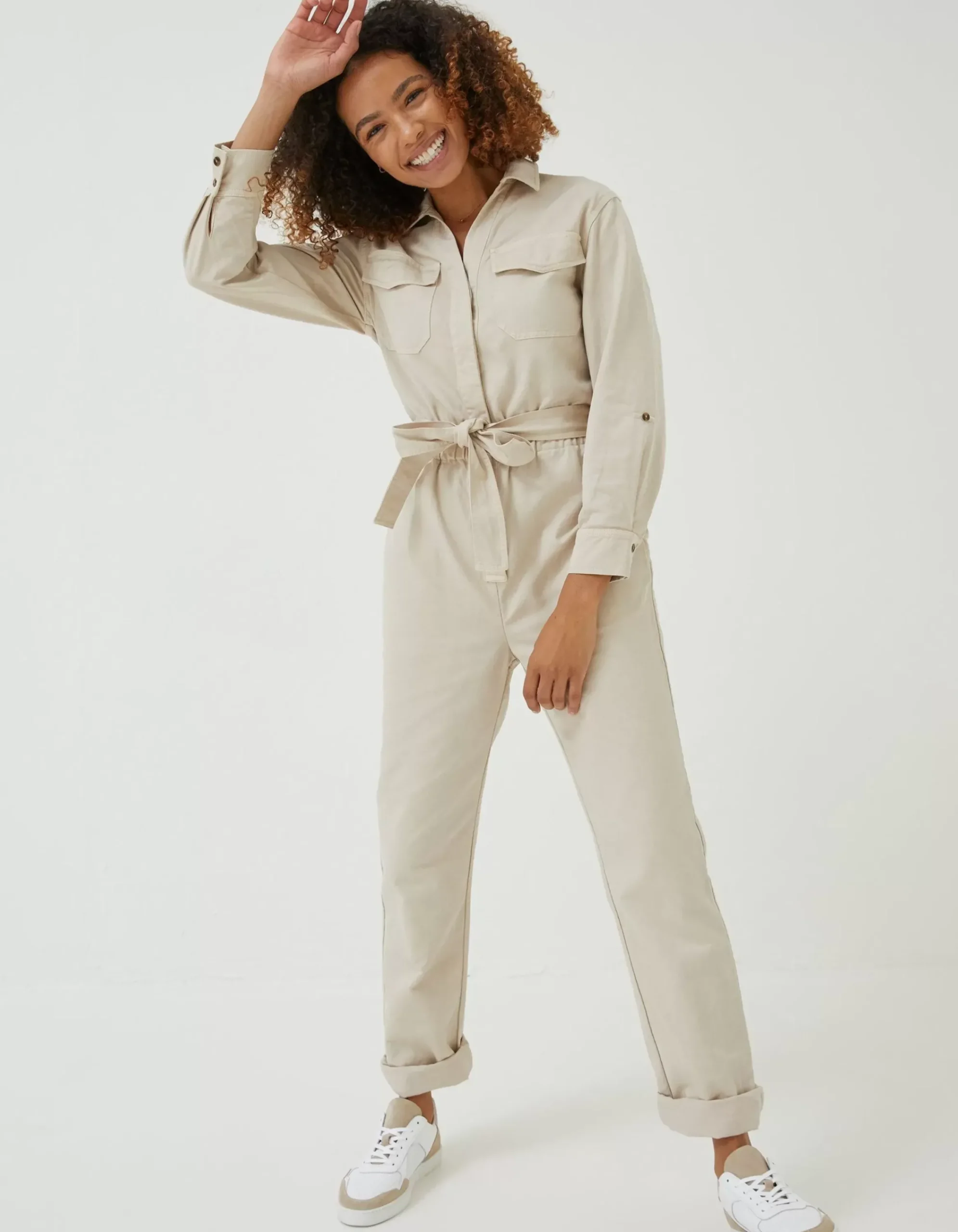 FatFace Betty Boilersuit Ecru New