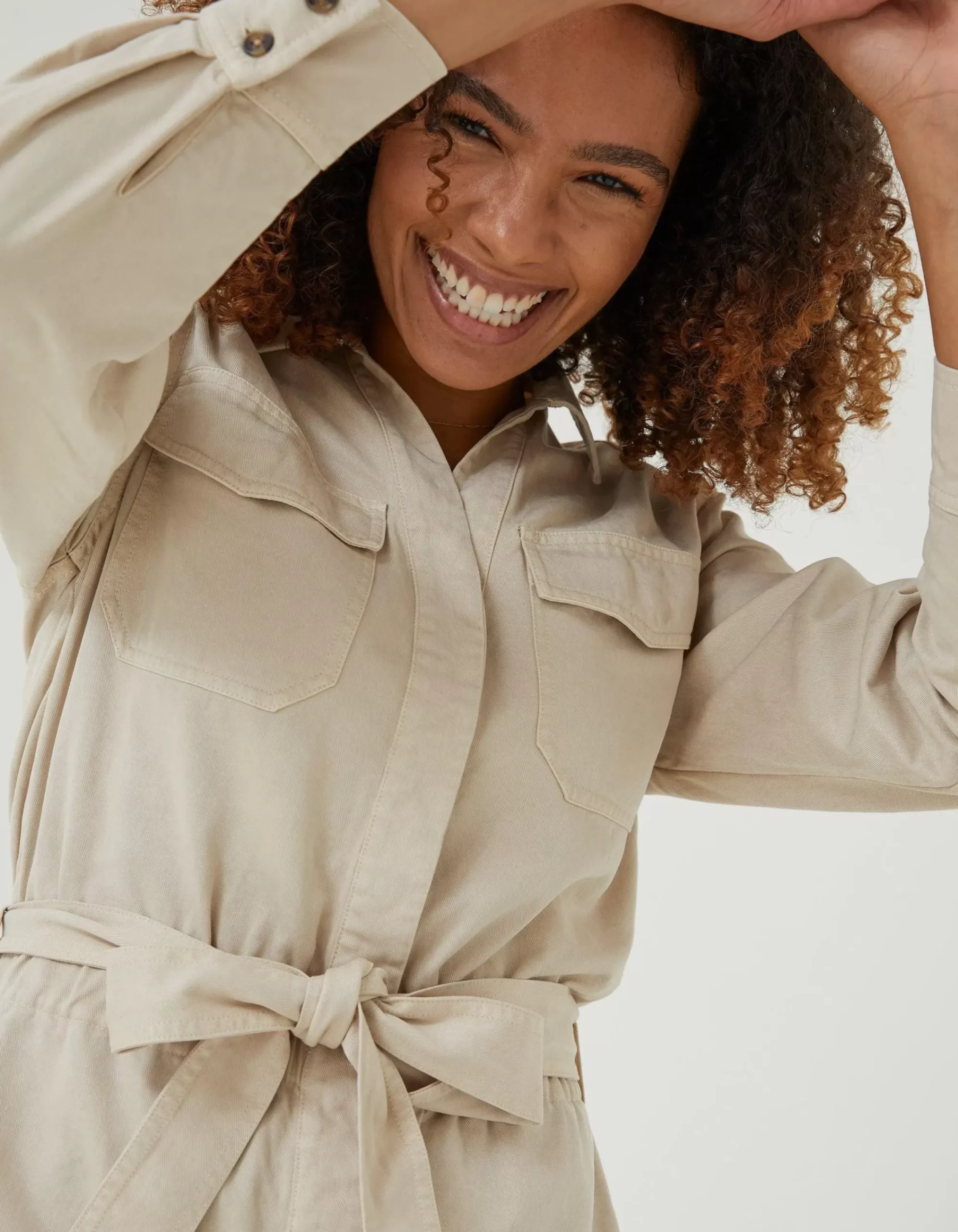 FatFace Betty Boilersuit Ecru New
