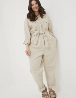 FatFace Betty Boilersuit Ecru New