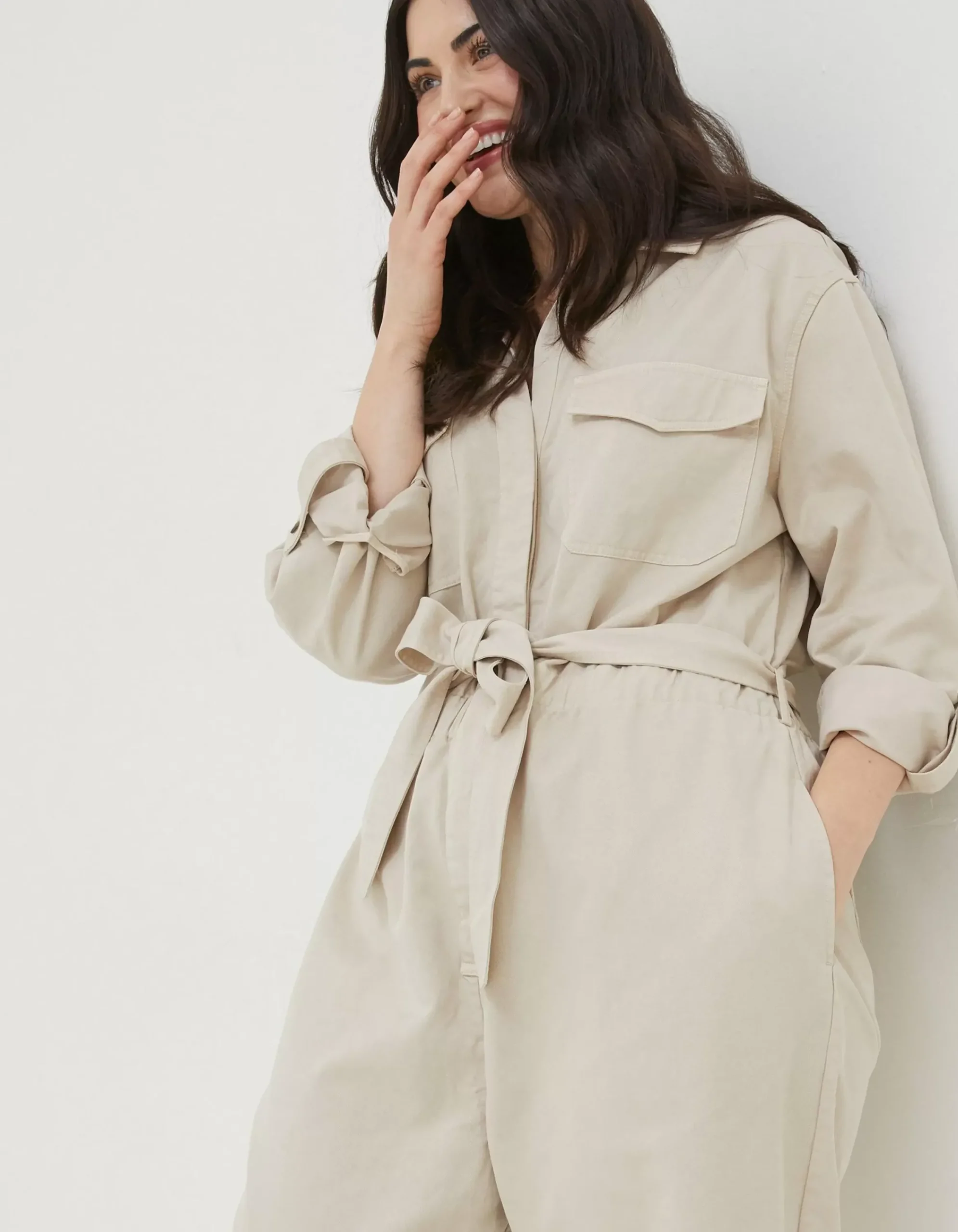 FatFace Betty Boilersuit Ecru New