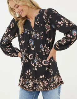 FatFace Betty Fall Floral Tunic Black Online