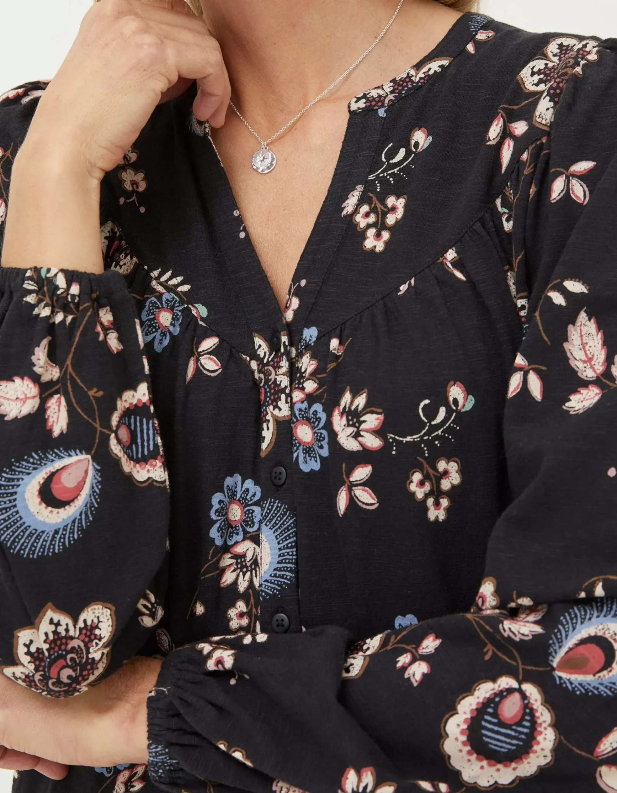 FatFace Betty Fall Floral Tunic Black Online
