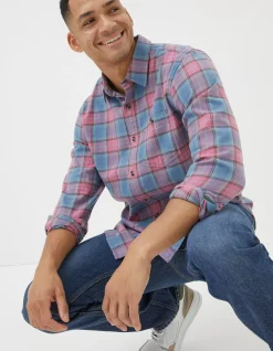FatFace Bibury Check Shirt Rose Pink