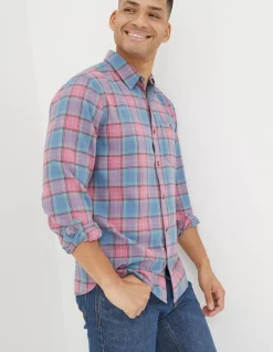 FatFace Bibury Check Shirt Rose Pink