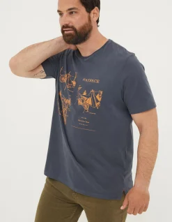 FatFace Bike In Tents T-Shirt Washed Black Clearance
