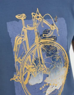FatFace Bike Map T-Shirt Navy Outlet