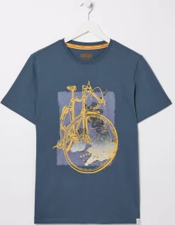 FatFace Bike Map T-Shirt Navy Outlet
