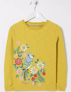 FatFace Bird Graphic T-Shirt Washed Yellow Discount