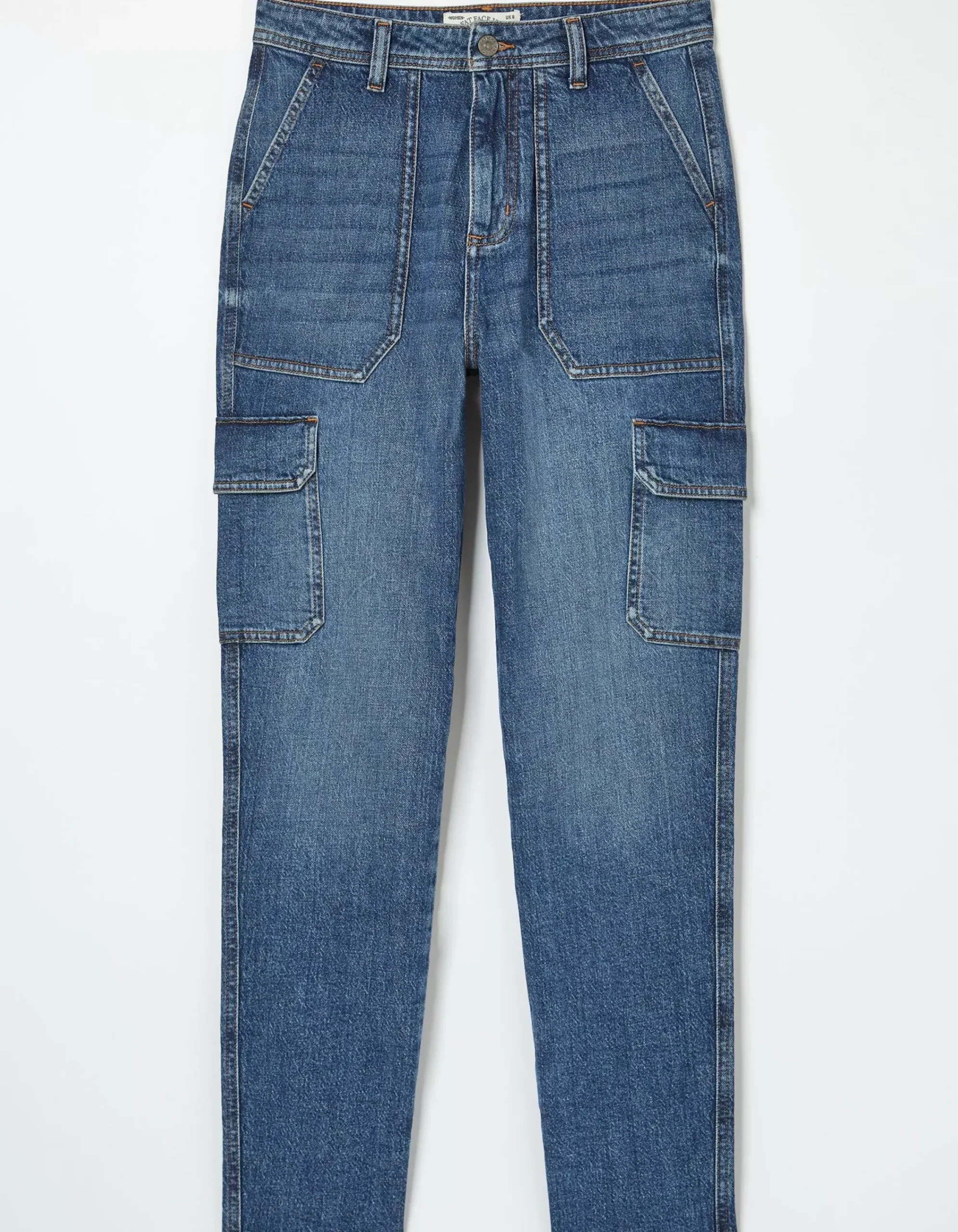 FatFace Blair Cargo Jeans Mid Blue Sale