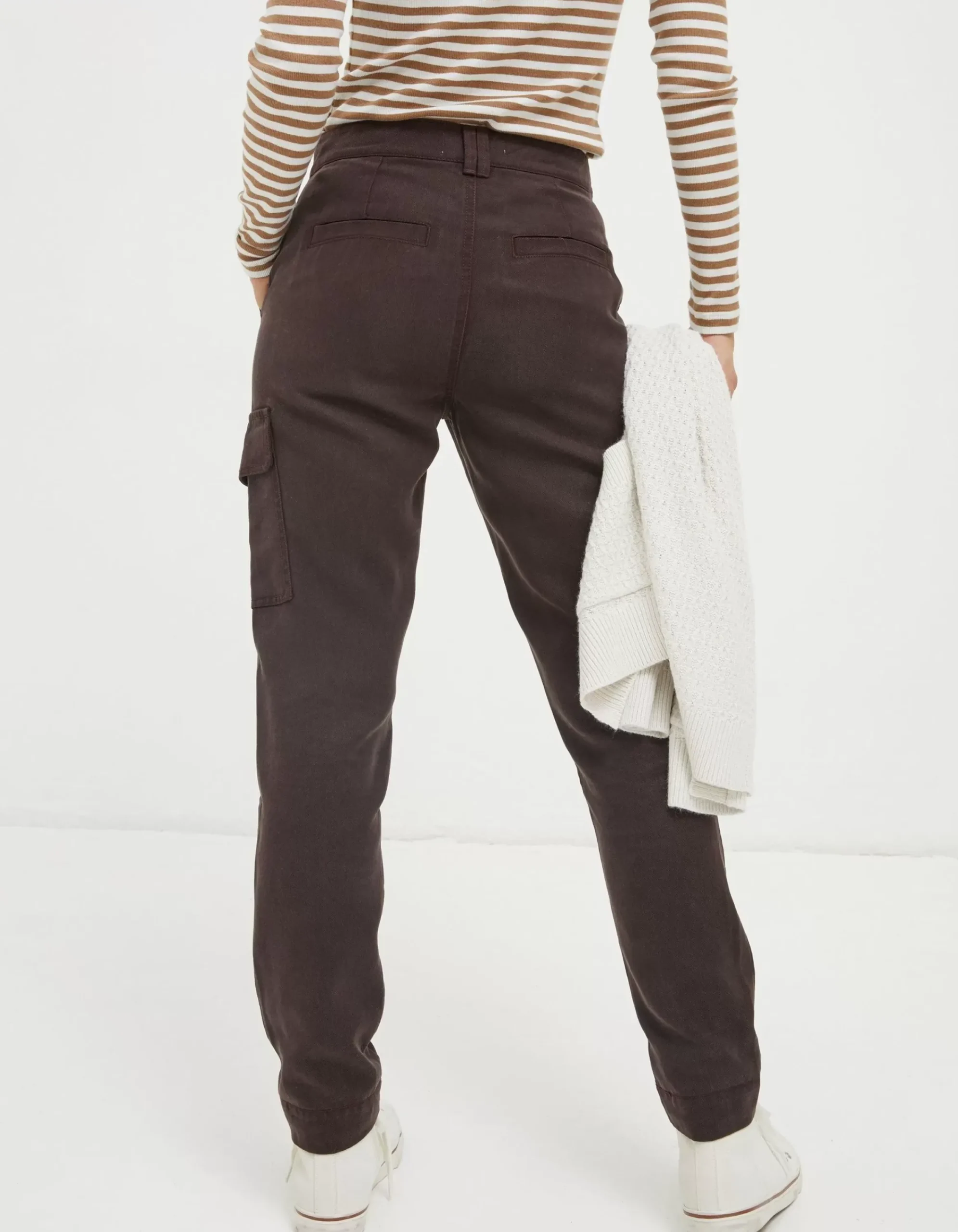 FatFace Blair Tencel Carpenter Trousers Dark Burgundy Online