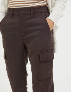 FatFace Blair Tencel Carpenter Trousers Dark Burgundy Online