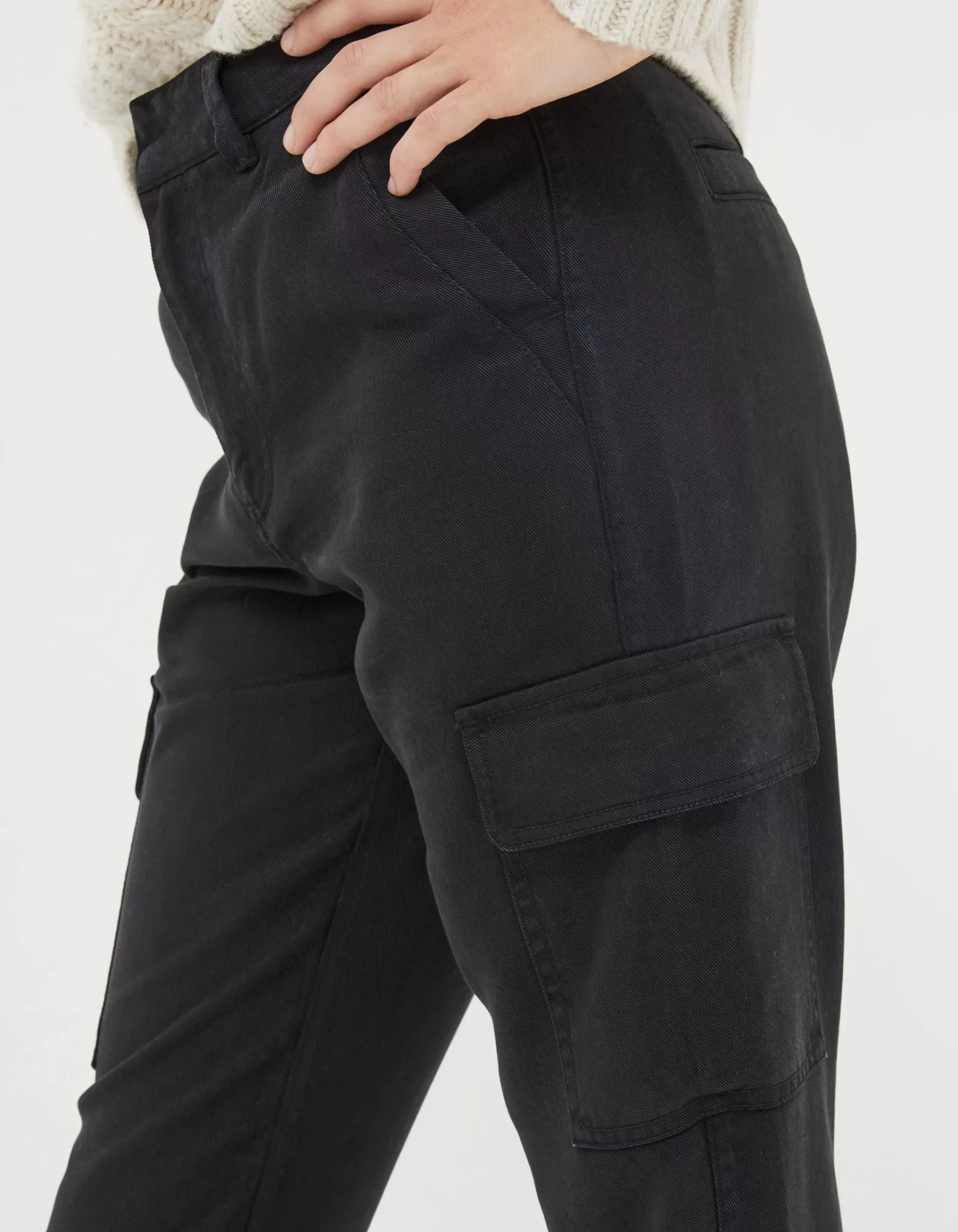 FatFace Blair Tencel Carpenter Trousers Black Outlet