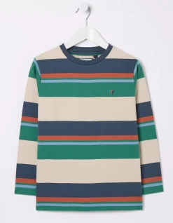 FatFace Block Stripe Jersey T-Shirt Multi Outlet