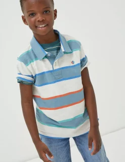 FatFace Block Stripe Polo Multi Colour Sale