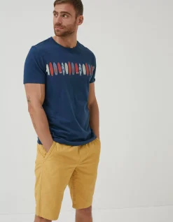 FatFace Board Line Up T-Shirt Blue New