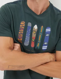 FatFace Board Meeting T-Shirt Emerald Green Sale