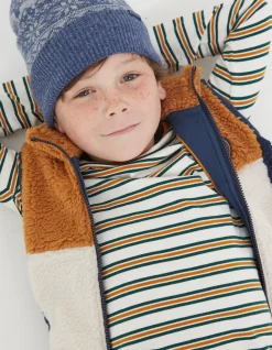 FatFace Bobbi Bear Fairisle Beanie Blue Marl New