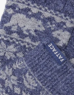 FatFace Bobbi Bear Fairisle Gloves Blue Marl Best