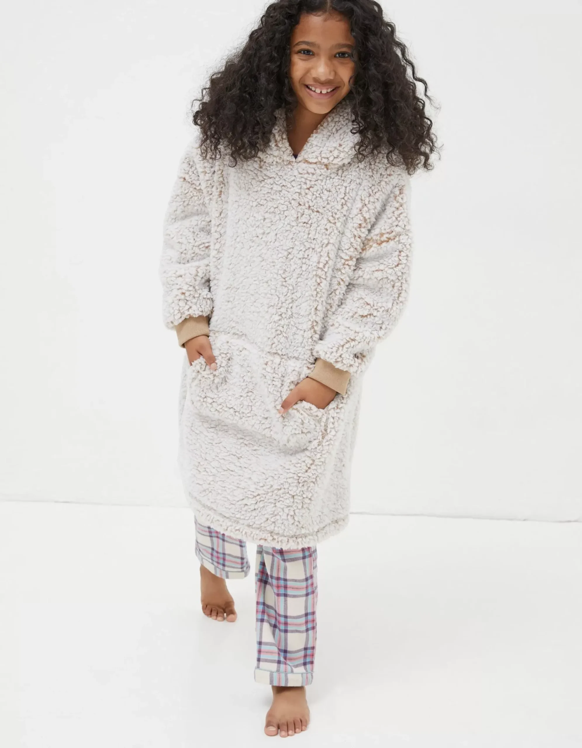 FatFace Bobbi Bear Oversized Hoodie Brown Clearance