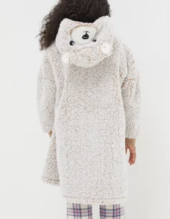 FatFace Bobbi Bear Oversized Hoodie Brown Clearance