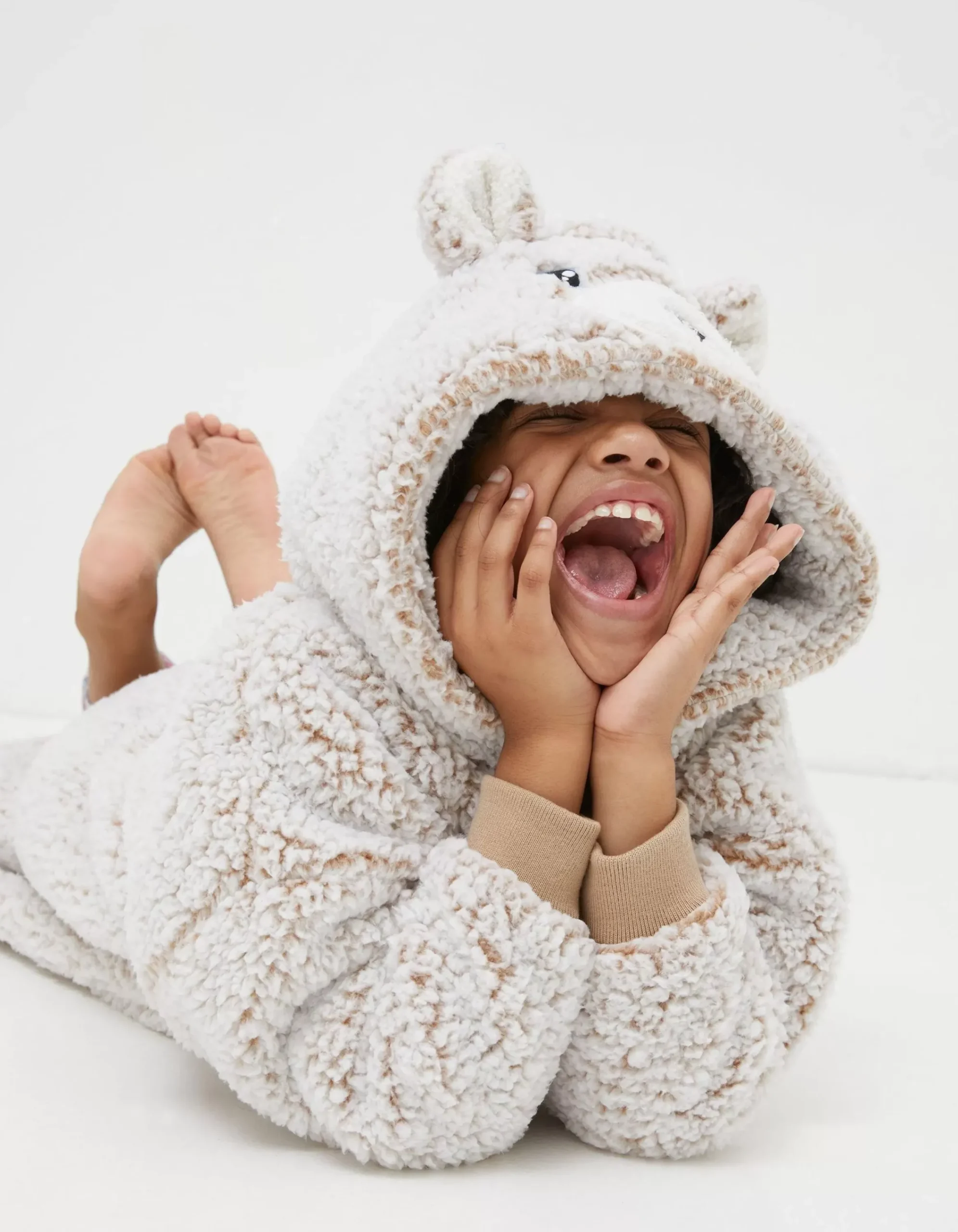 FatFace Bobbi Bear Oversized Hoodie Brown Clearance