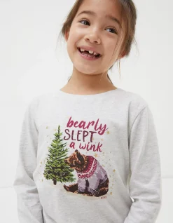 FatFace Bobbi Bear Pyjama Set Berry Pink