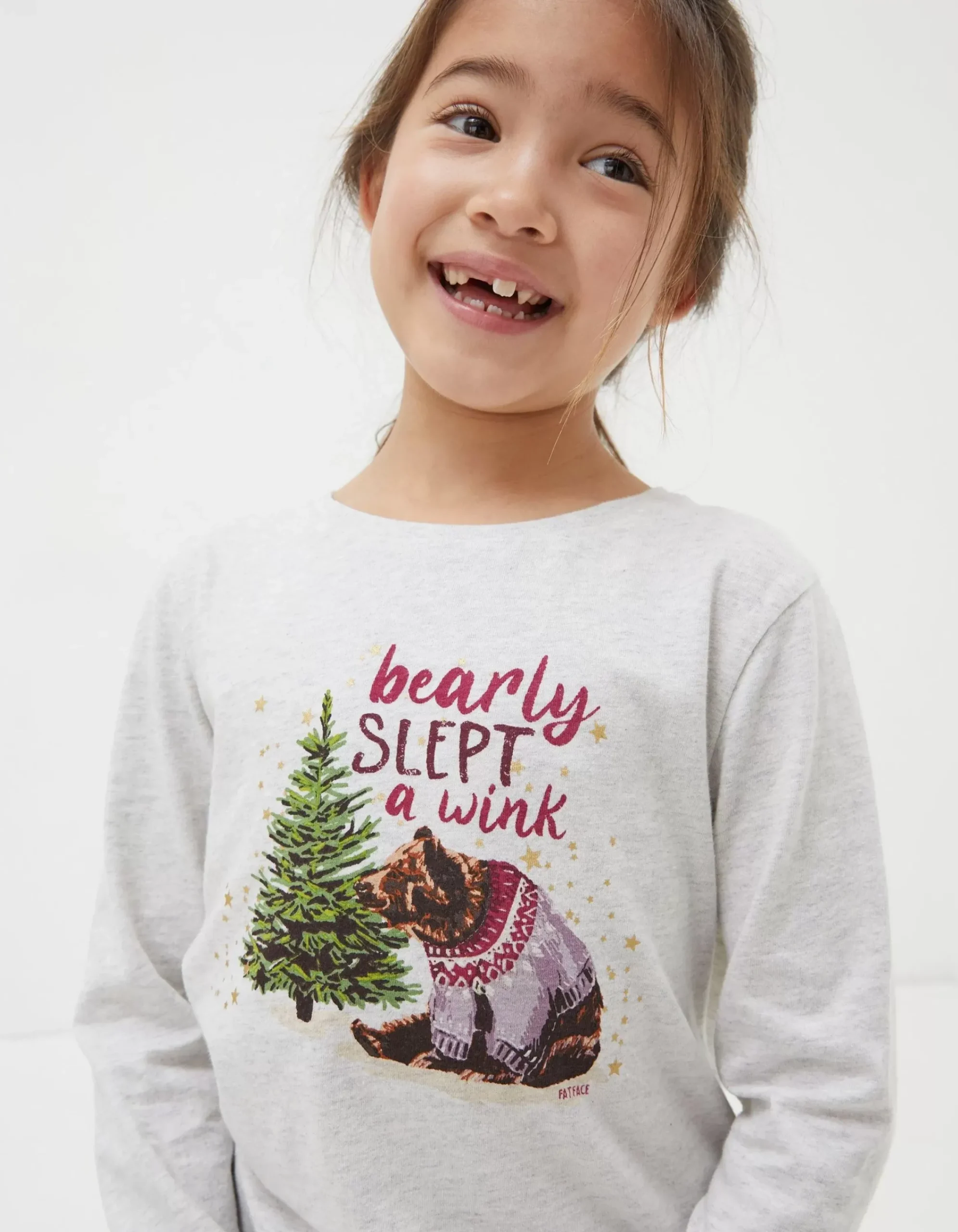 FatFace Bobbi Bear Pyjama Set Berry Pink