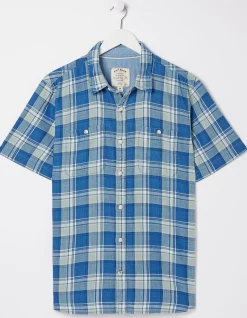 FatFace Bodmin Indigo Check Shirt Blue Clearance