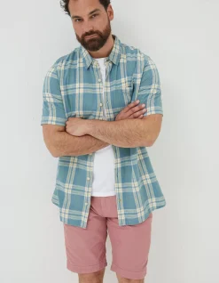 FatFace Braddock Check Shirt Duck Egg